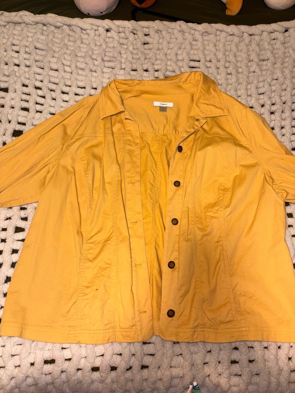 CJ Banks Mustard Yellow Button-Up Shirt Jacket
